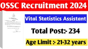 OSSC Vital Statistics Assistant Recruitment 2024