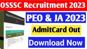 OSSSC PEO JA Skill Test Admit Card Link