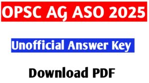 OPSC AG ASO Answer Key 2025